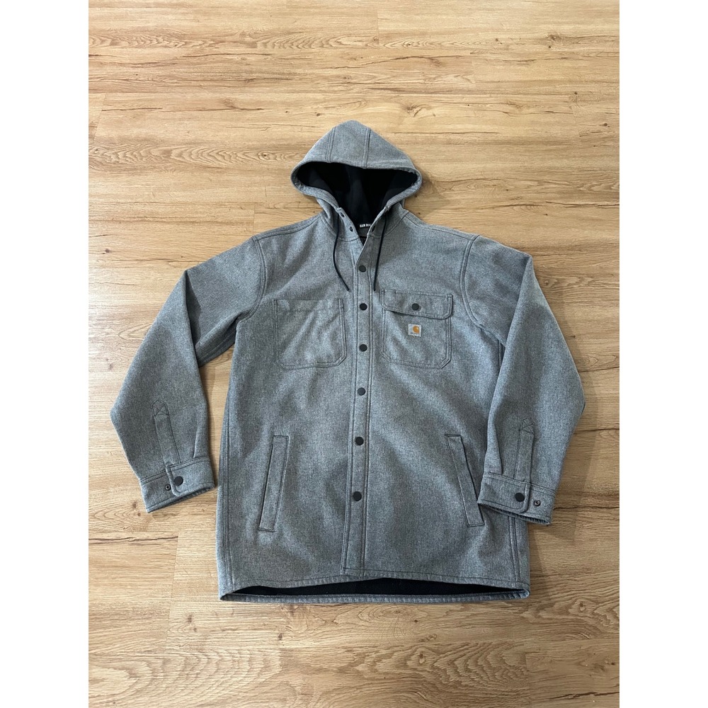 Carhartt Rain Defender Hooded Shirt Jac Jacket Gray Men's M Relaxed Fit